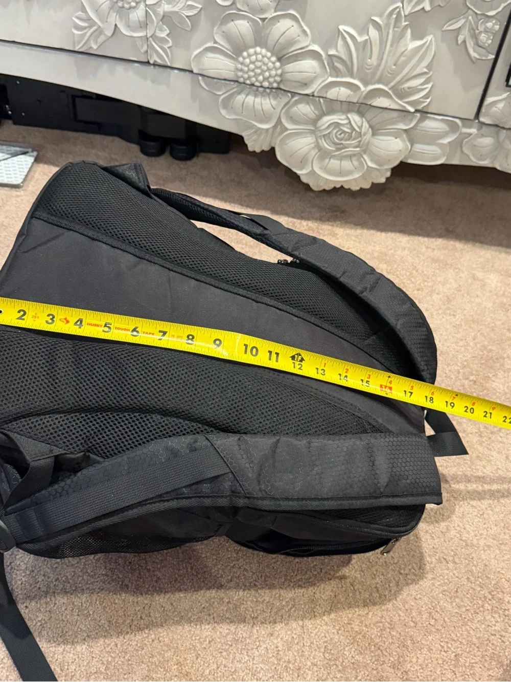 Sports ball basketball backpack mesh pockets black athletic gym soccer football